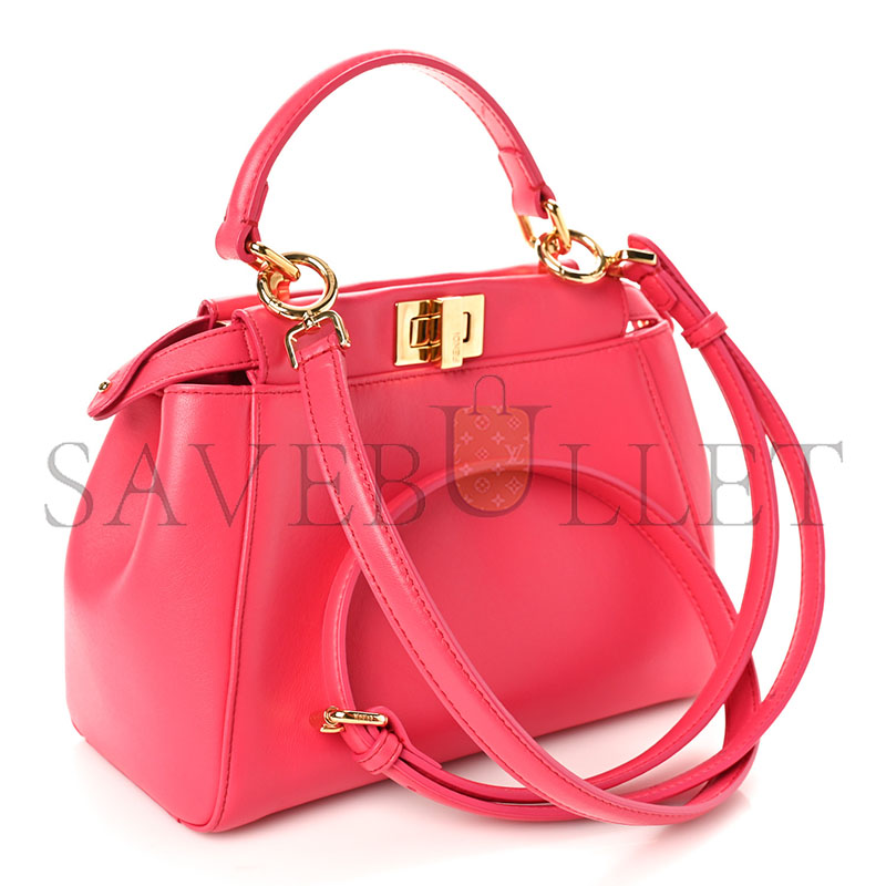 F**di nappa stacked bar mini peekaboo iconic satchel lampone (23*18*11cm)